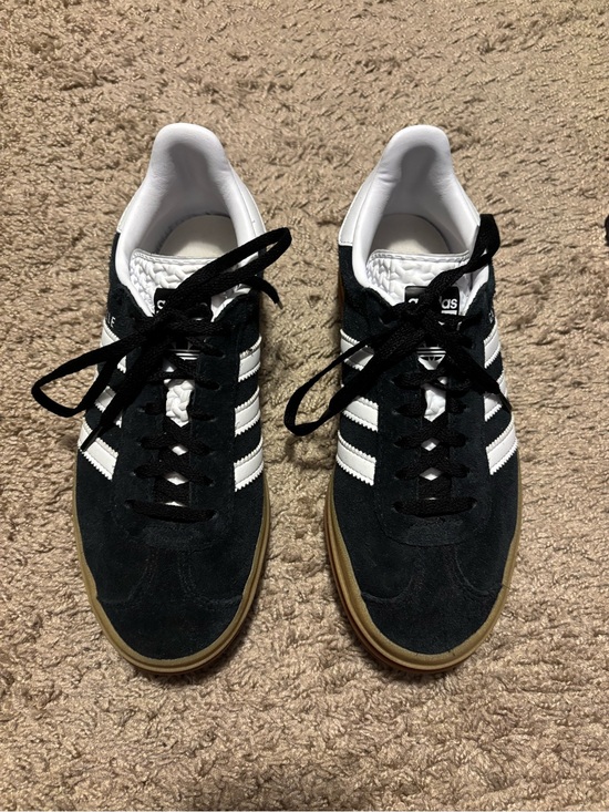 adidas Shoes - adidas Black Suede Sneakers with White Stripes